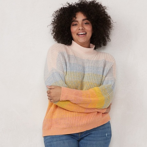 LC Lauren Conrad Sweaters - LC Lauren Conrad rainbow knit pullover sweater